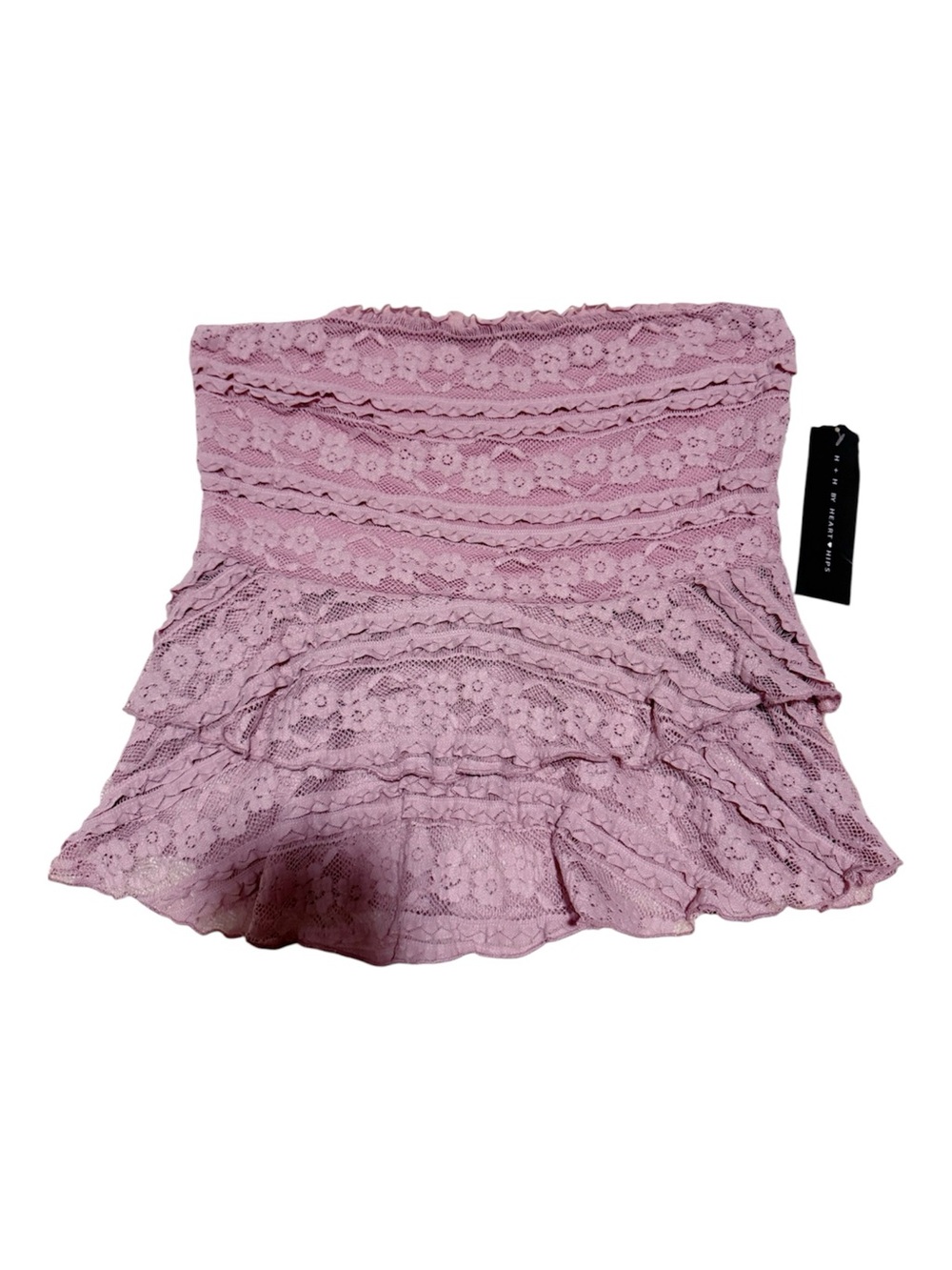 Strapless Lace Tube Crop Top